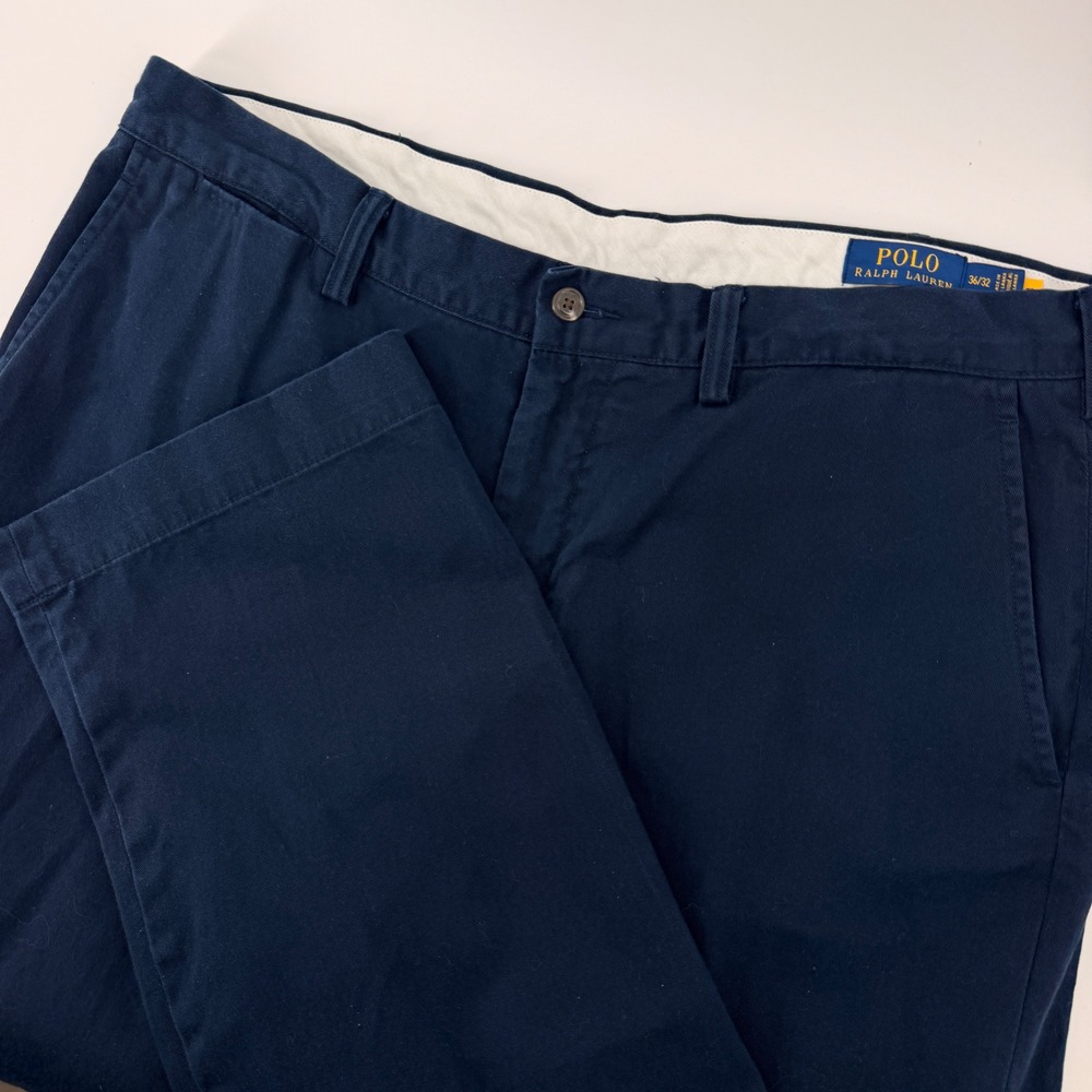 Polo Ralph Lauren Chino Pants Mens 36x32 Navy Blue Classic Fit Cotton Twill